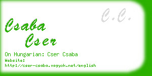 csaba cser business card